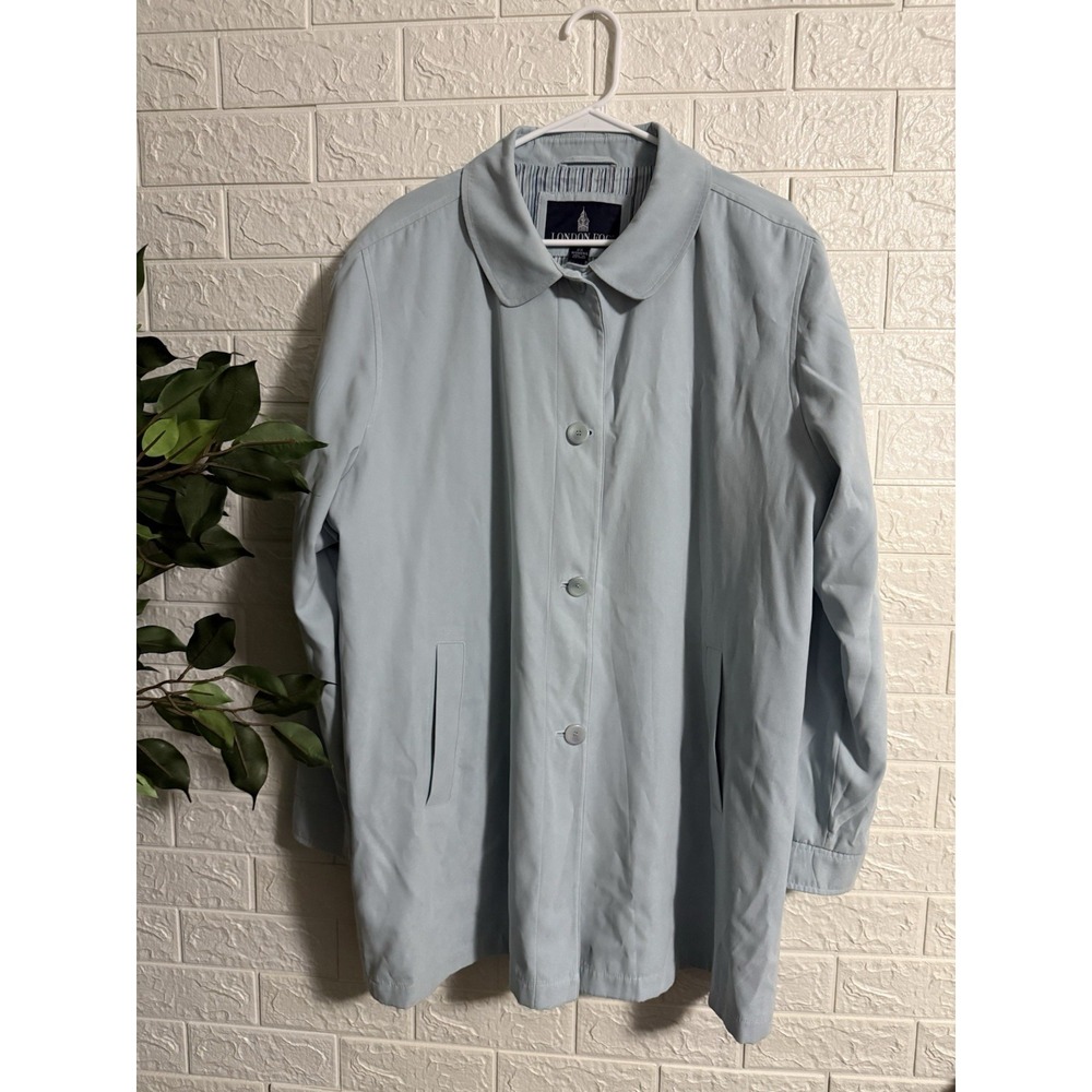 London Fog Womens 2XL Blue Coat Long Classic Old Money Elegant Style LOB1102W